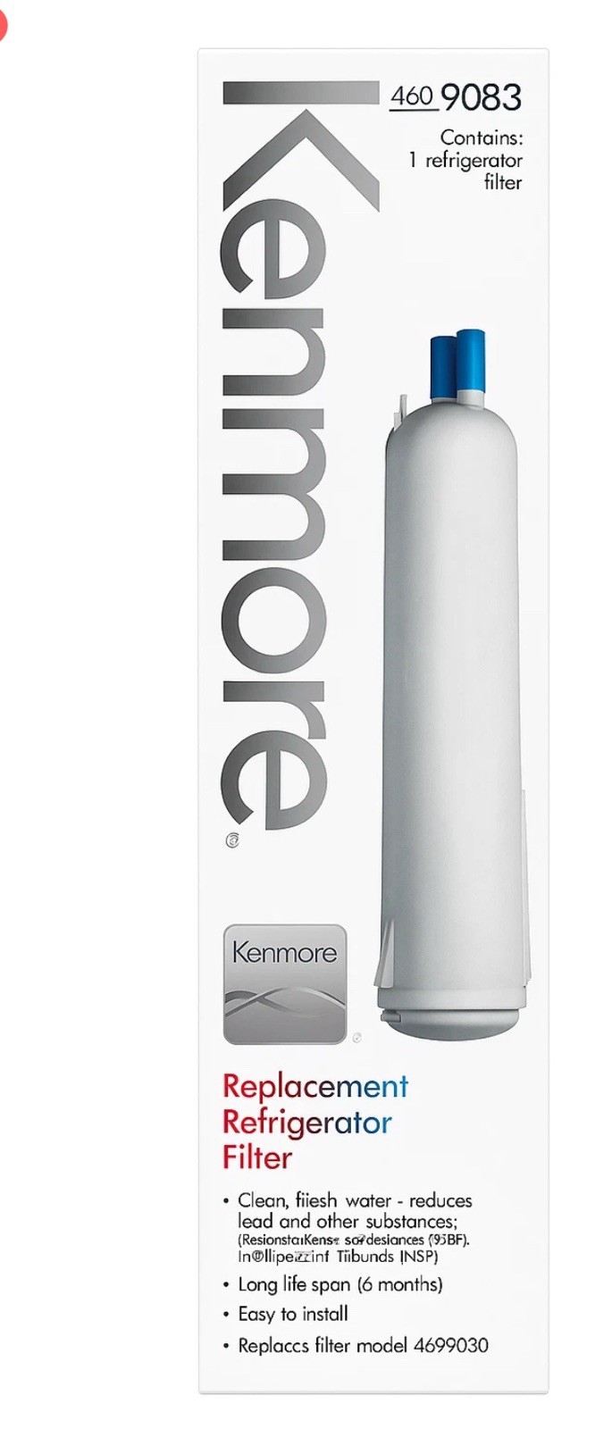 3 Pack Kenmore 460-9083 Replacement 4609030 Refrigerator Water Filters