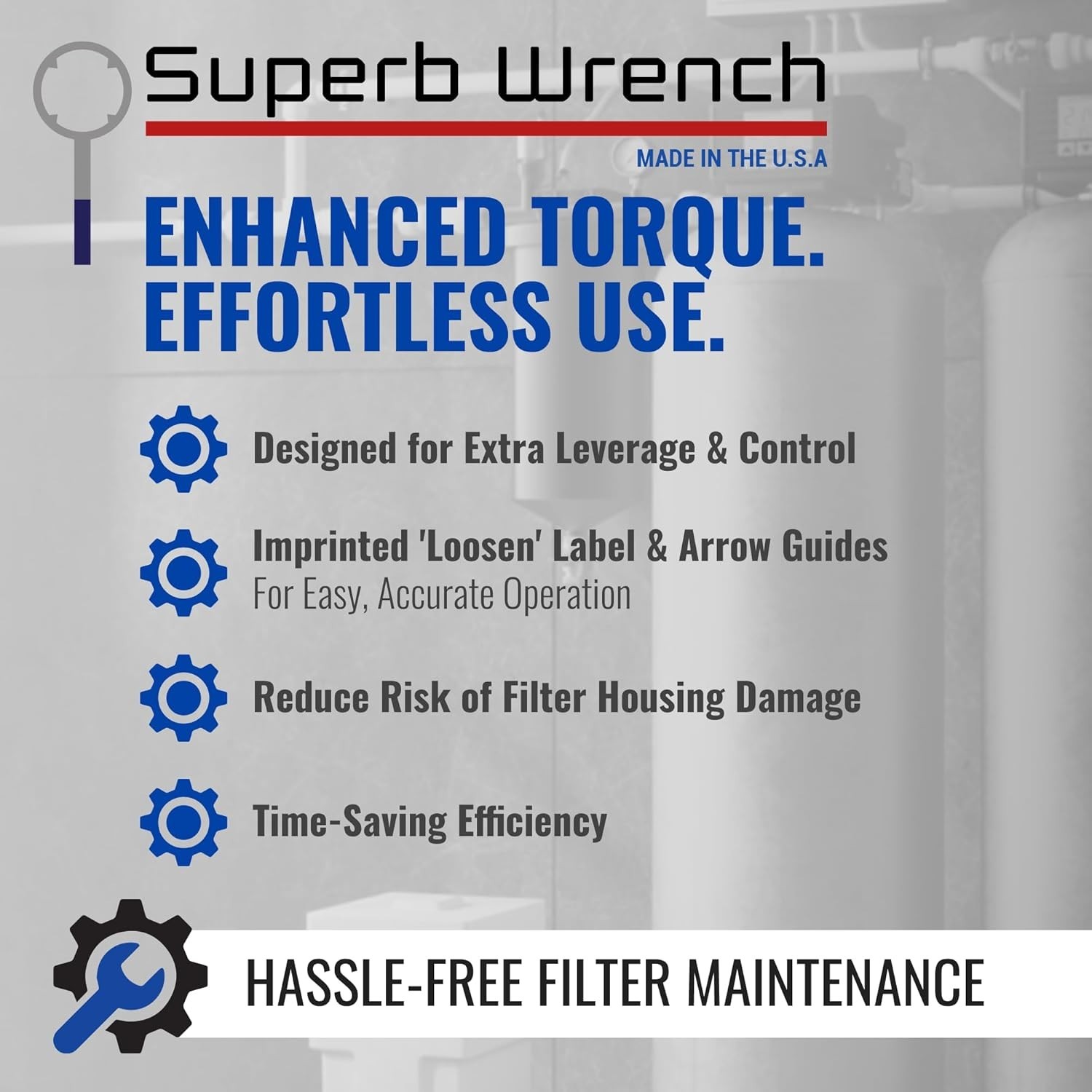 Durable 6 In Water Filter Housing Wrench Compatible with American Plumber