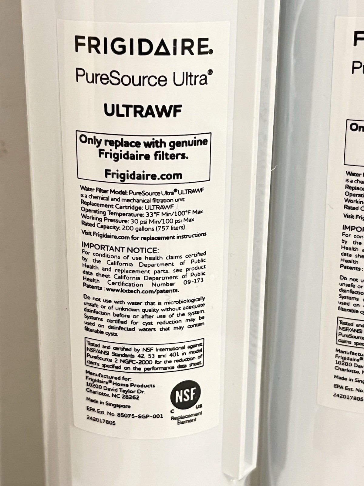 2 Pack ULTRAWF Frigidaire Ultra PureSource Refrigerator Water Filter New