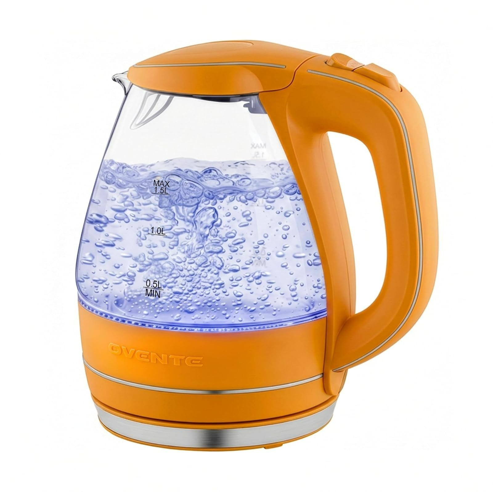 OVENTE 1.5L Glass Electric Kettle, Fast Boiling, BPA-Free, Auto Shut-Off