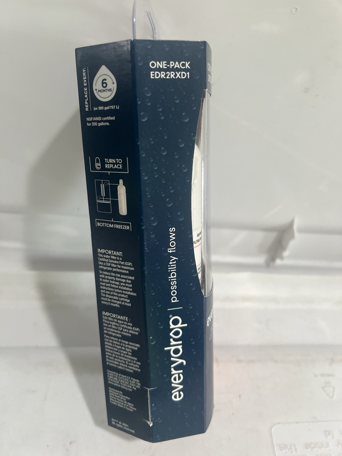 Ice and Water Refrigerator Filter 2 EDR2RXD1 Single NEW