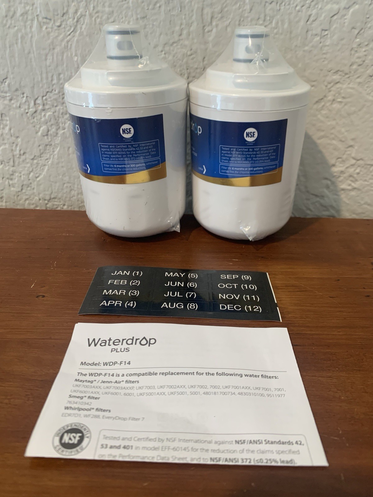 Two (2) Waterdrop Plus WDP-F14 Water Filter New Pack of 2 (Replaces UKF7003)
