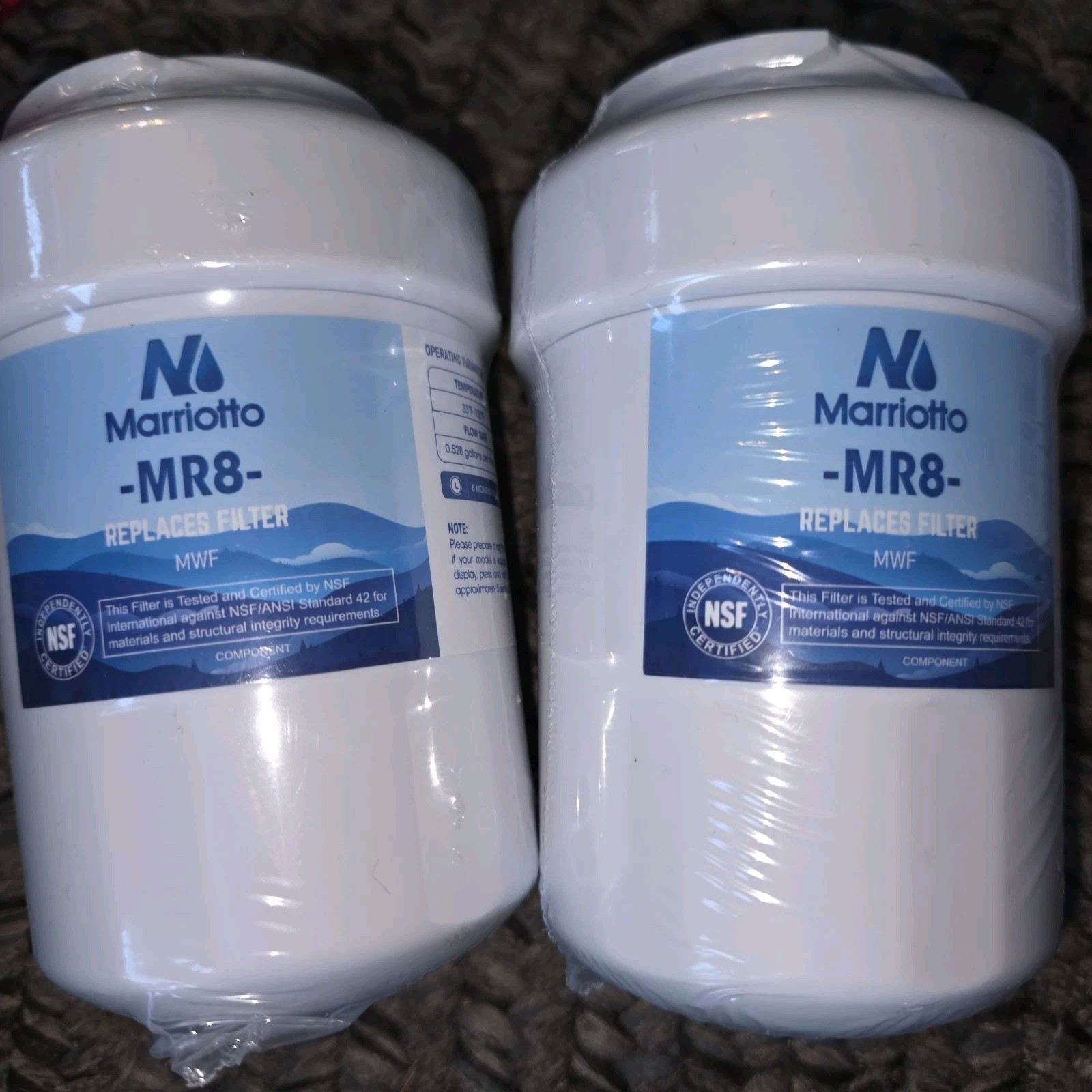 MARRIOTTO MR8 SET OF 2 WATER FILTERS FILTER SET NEW