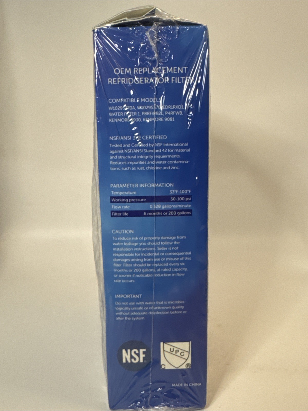 2 Pck Fridge Filter -,W10295370A – EDR1RXD1 – WHR1RXD1 – PGC MODEL Z001