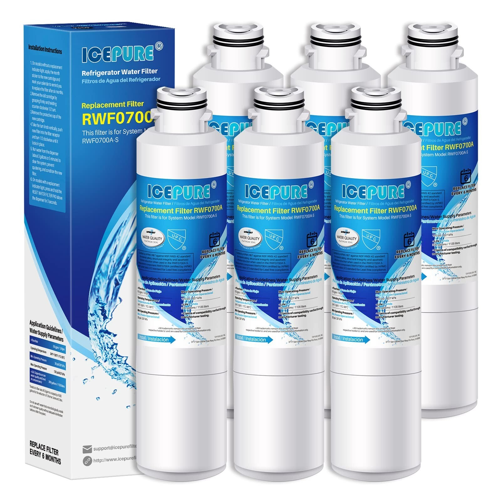Fits Samsung DA29-00020B HAF-CIN/EXP Compatible Water Filter 6PACK