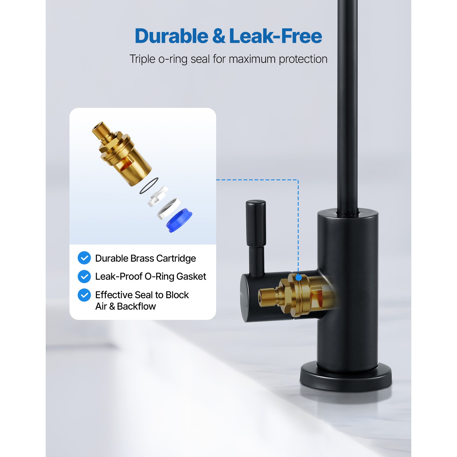 Uimoso Matte Black Lead-Free Faucet for Reverse Osmosis Water Filtration Faucet