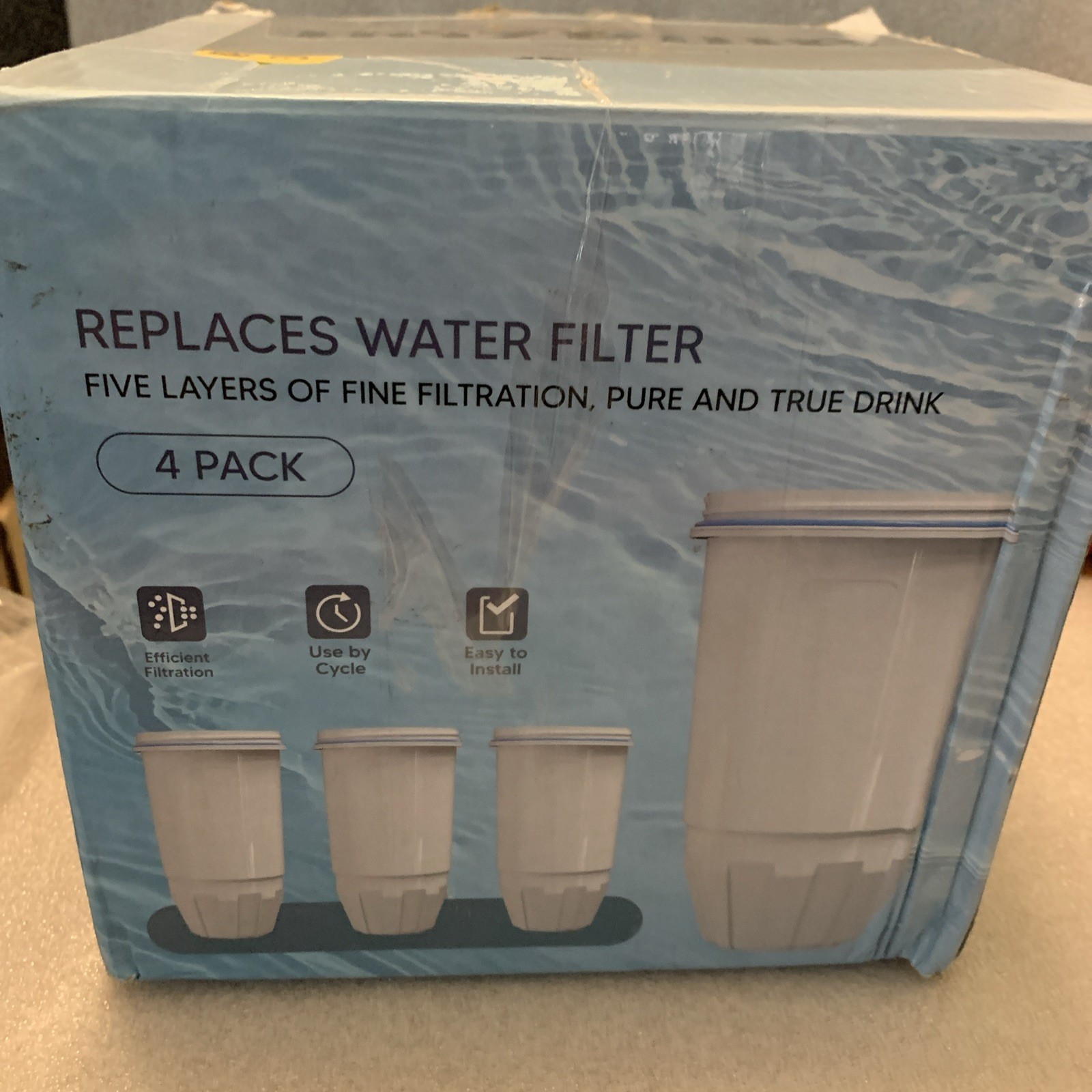 Water Filter Replacement 4 Pack Fit for Zero Pitcher and Dispenser ZR-001 ZR-017