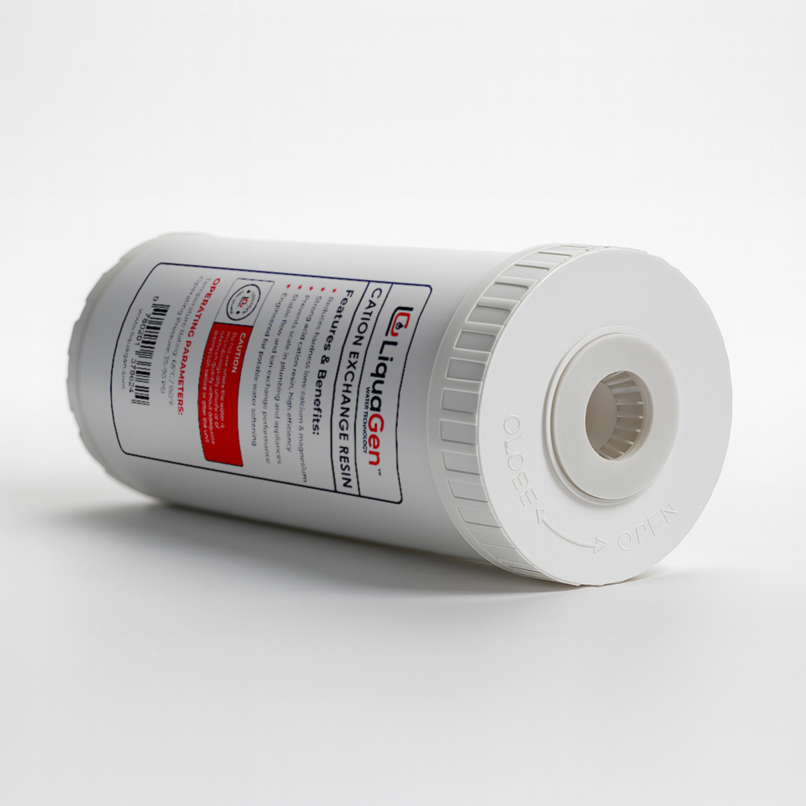 LiquaGen 4.5″x10″ Cation Resin Filter Cartridge – Water Softener for Hardness