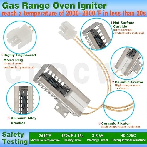 2-Pack Igniter for Samsung NX58 Series Ovens, Compatible with Multiple Models