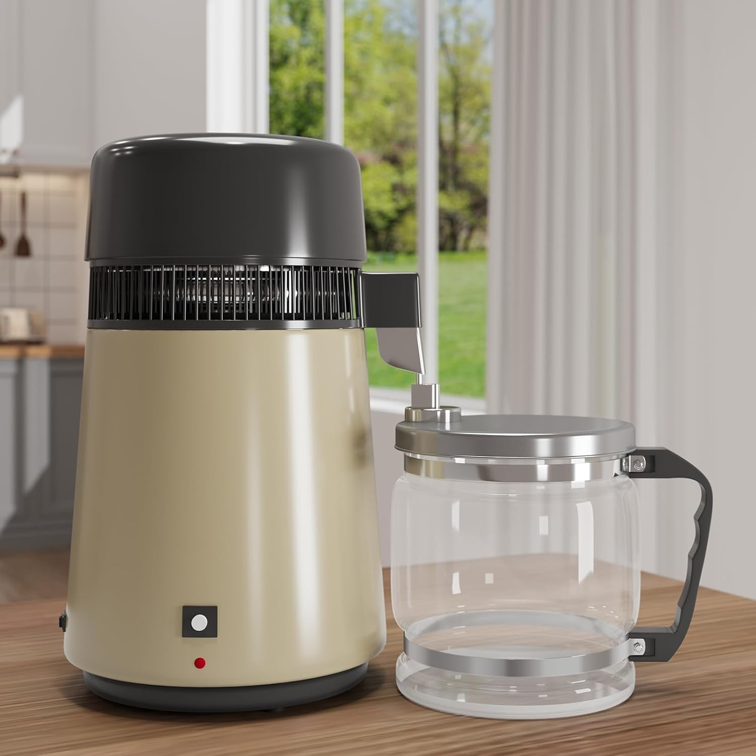 4L Stainless Steel Water Distiller 750W with Glass Jug, Gold/Red/Silver
