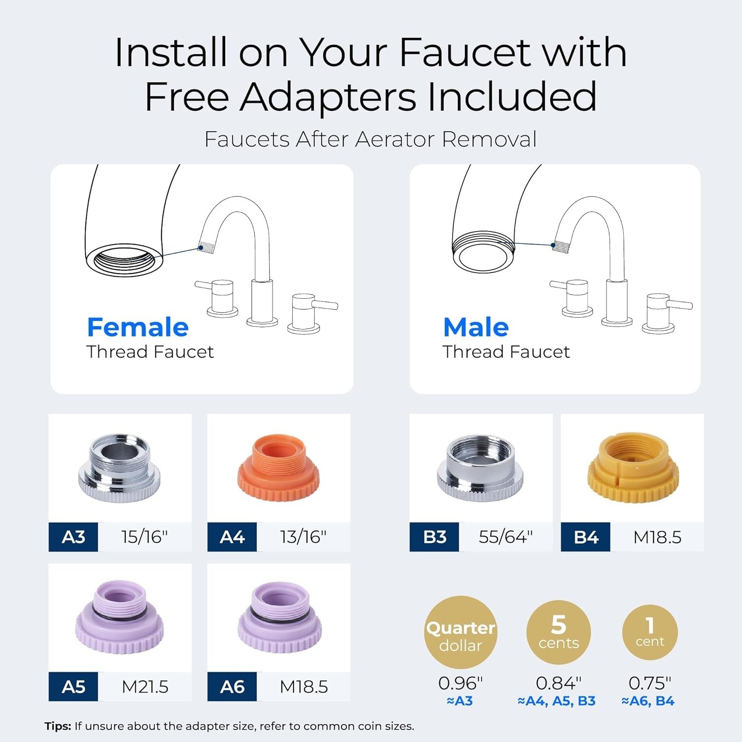 Waterdrop Sink Filter Water Faucet for Skin Care, Bathroom Faucet Filter