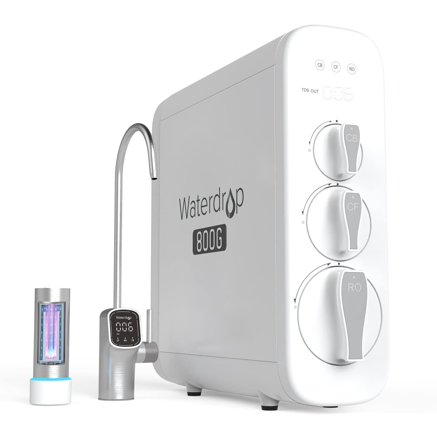 Waterdrop G3P800 Reverse Osmosis System,Tankless, With UV-Certified Refurbished
