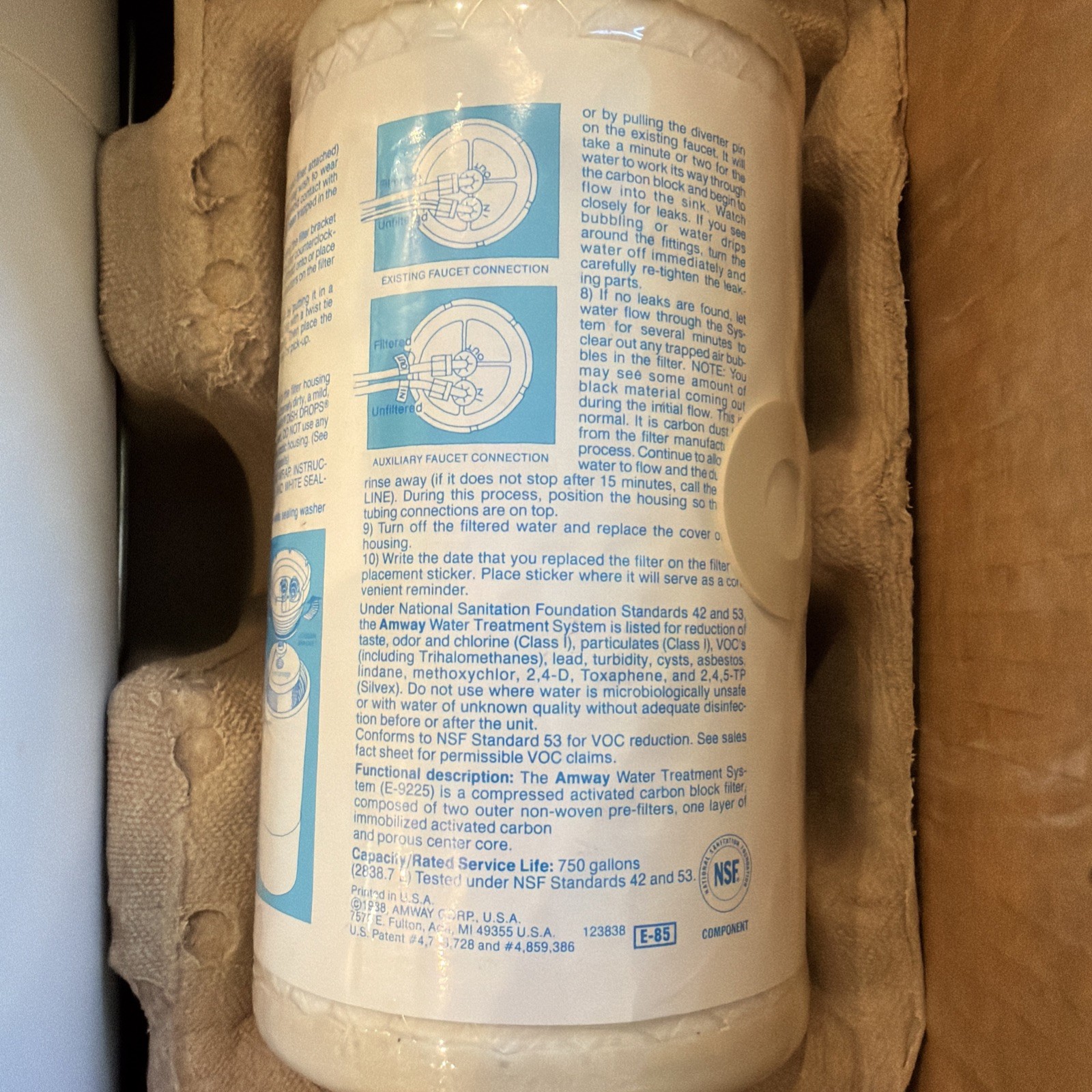 Amway Geniune OEM E-9225 Water Filter System w/OEM E-85 Replacement Filter