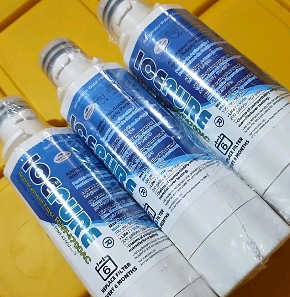 4-pk RWF4700AC Water Filters- LG AQF-LT1000P LG LMXS28626S LMXS28626S/00 WS646A