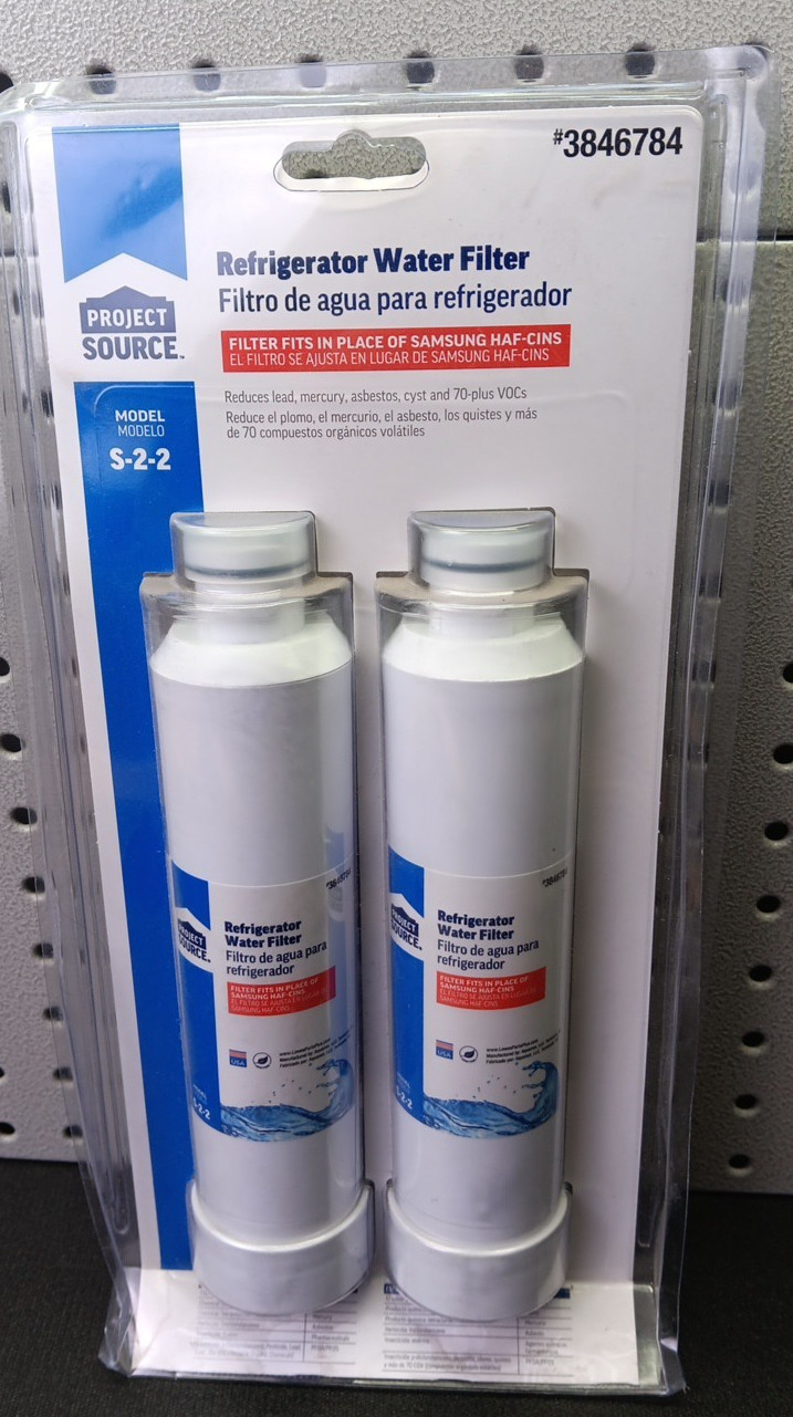 Project Source 3846784 S-2-2 Fridge Water Filter Samsung HAF-CINS 2 Pack (bn)