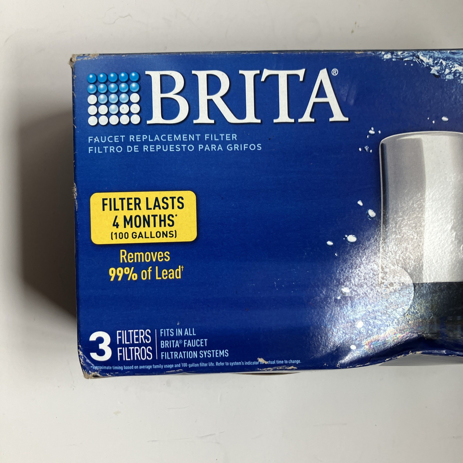 Brita Elite Faucet Replacement Filters 3 Pack Chrome FR-200 Removes 99% Lead