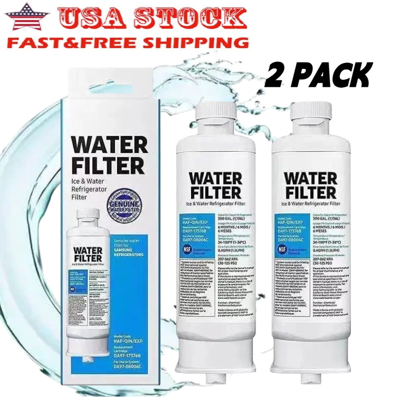 2 PACK Genuine Samsung DA97-17376B HAF-QIN/EXP REFRIGERATOR Water Filter US