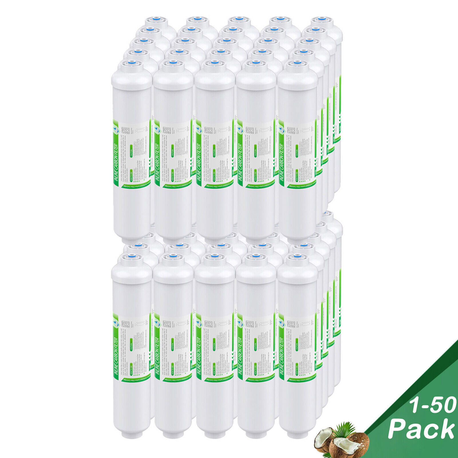1-50PCS 10″x2″ T33 Inline Carbon Water Filter 1/4″ QC for Refrigerator Ice Maker