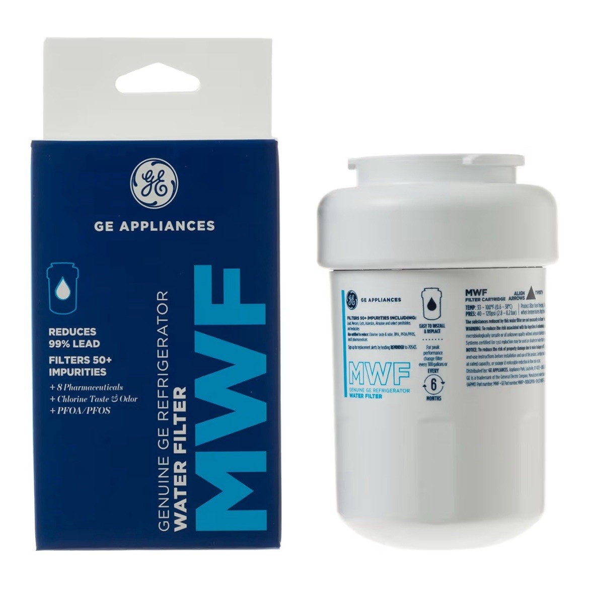 Lot of 5 Genuine GE Appliances MWF Replacement Refrigerator Water Filter
