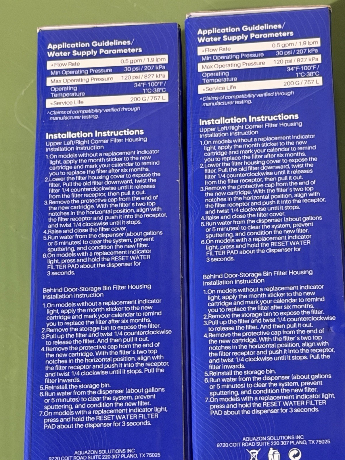 2pk Pureplus RWF4700AC Refrigerator Water Filters & 3pk AF004 Air Filters