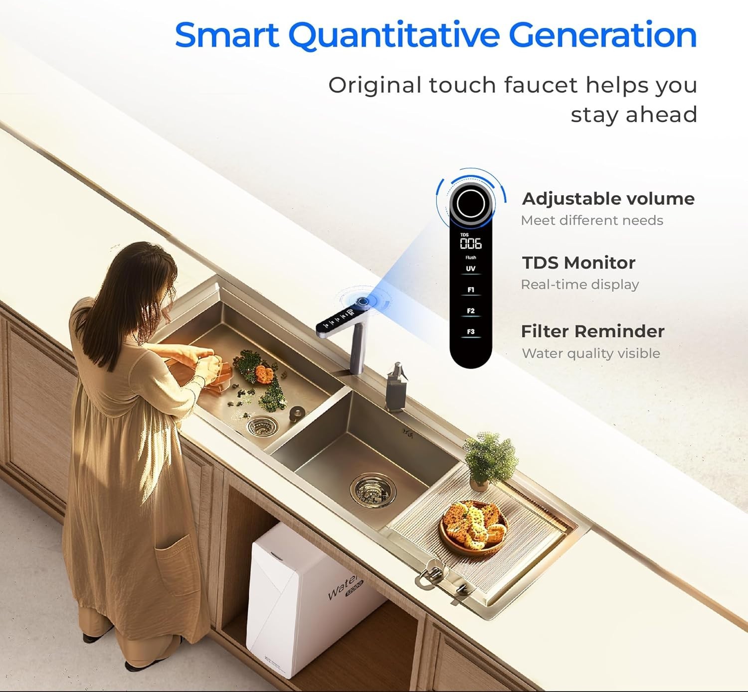 Waterdrop X12-Basic Tankless RO Water Filter,NSF/ANSI 58&372 Certified,BPA Free