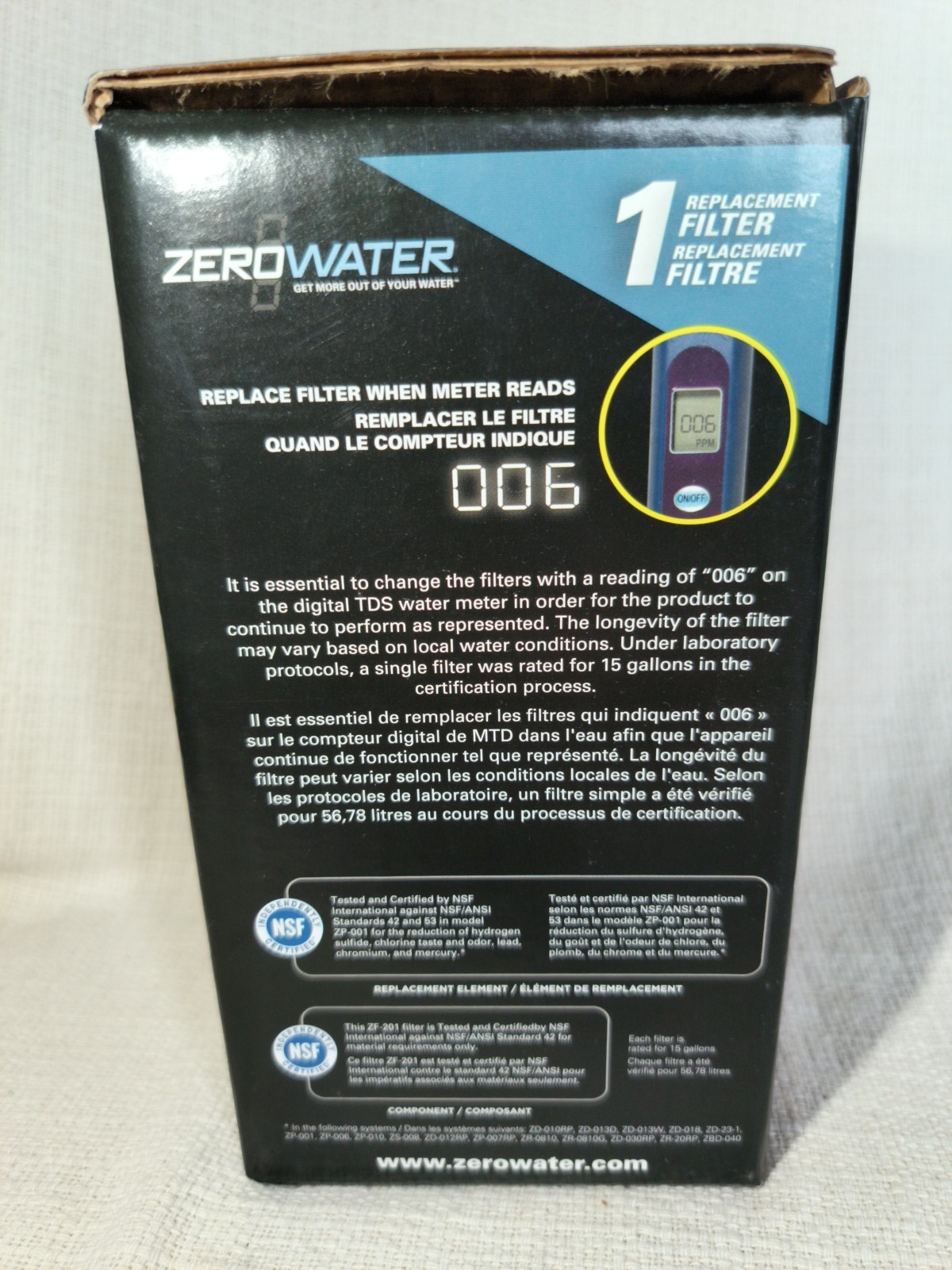 Zero Water Premium 5 Stage Ion Exchange Replacement Water Filter Model ZR-001
