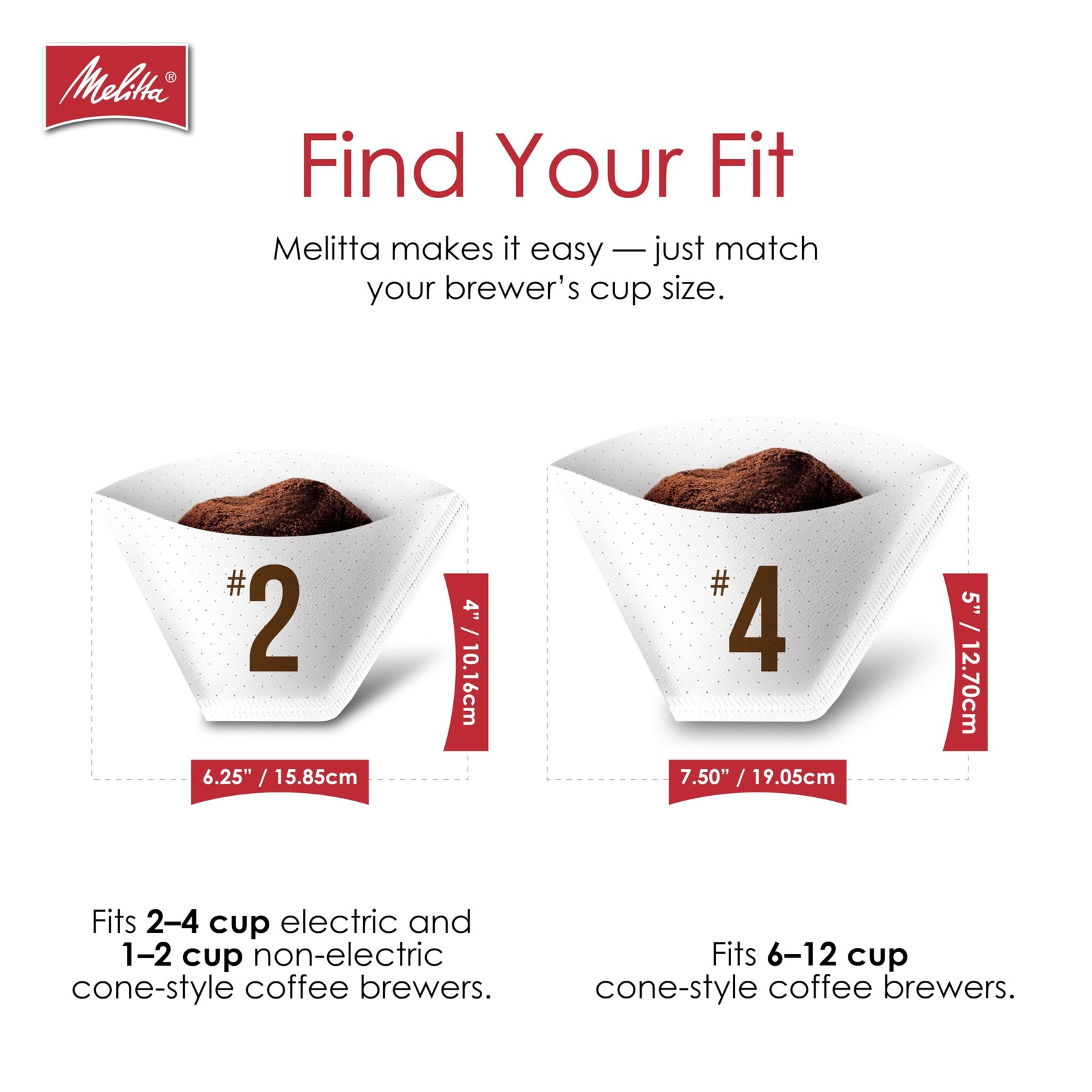 Melitta #4 Cone Coffee Filters, White, 100 Count (Pack Of 6), 6-Pack, White