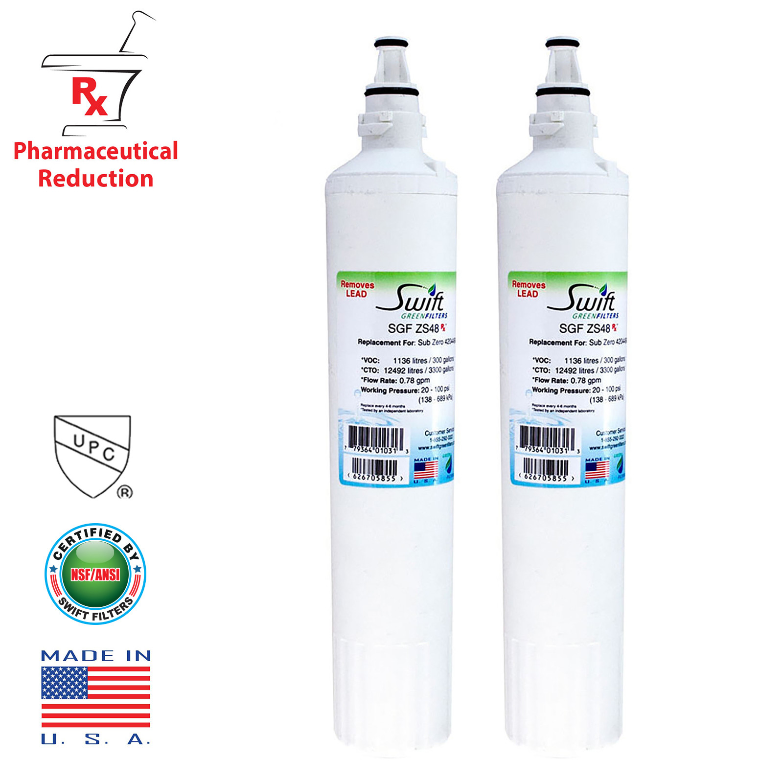 Sub-Zero 4290510 PRO 48 4204490 replacement Refrigerator Filter SGF-ZS48 Rx