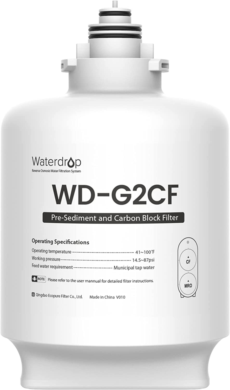 WD-G2CF Filter, for WD-G2-W, WD-G2-B, WD-G2P600-W Reverse Osmosis