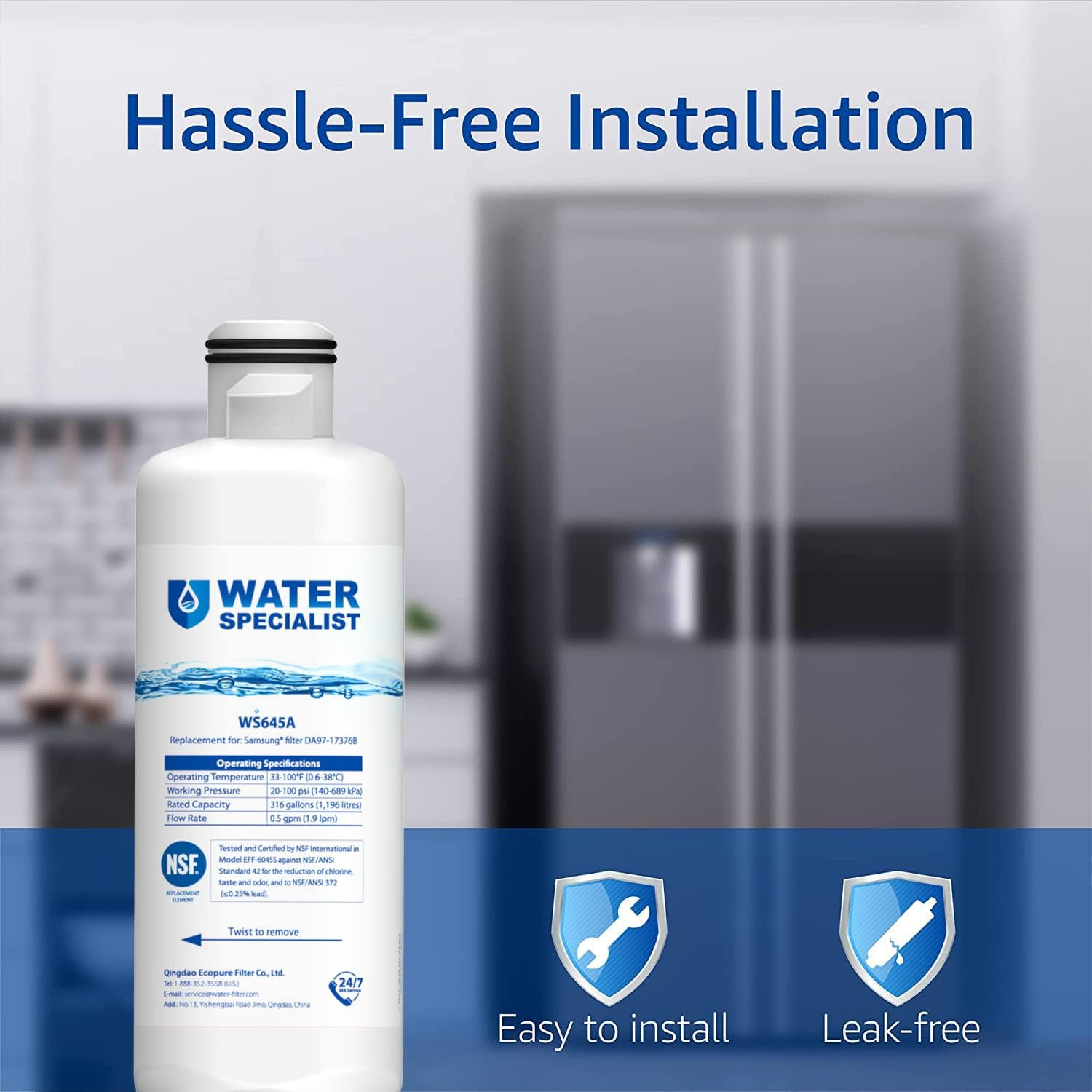 Waterspecialist Filter Replacement for Samsung, Refrigerator Water Filter, 3Pack
