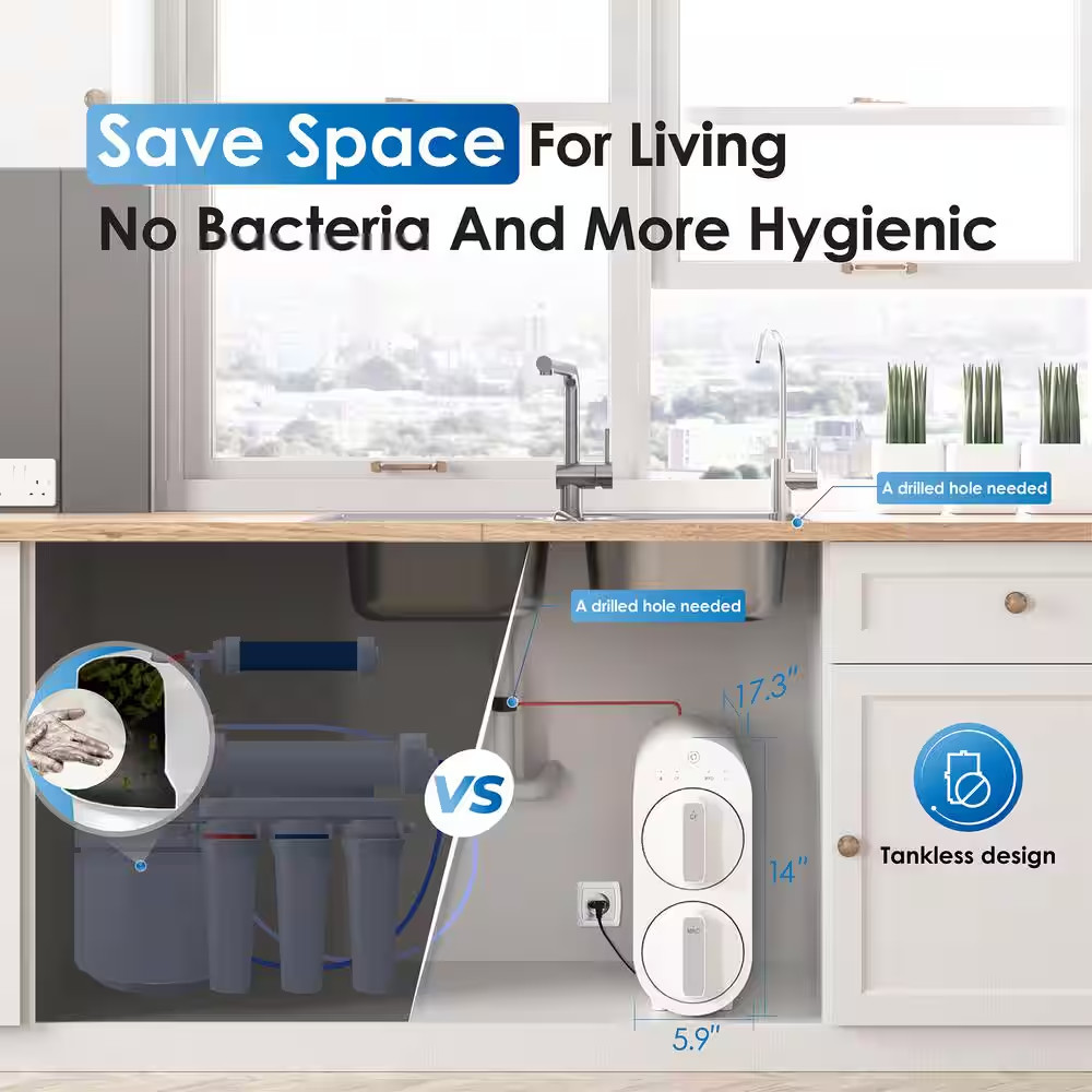 G2P600 Reverse Osmosis System NSF/ANSI 42 and 53 and 58 and 372-Certified Tankle