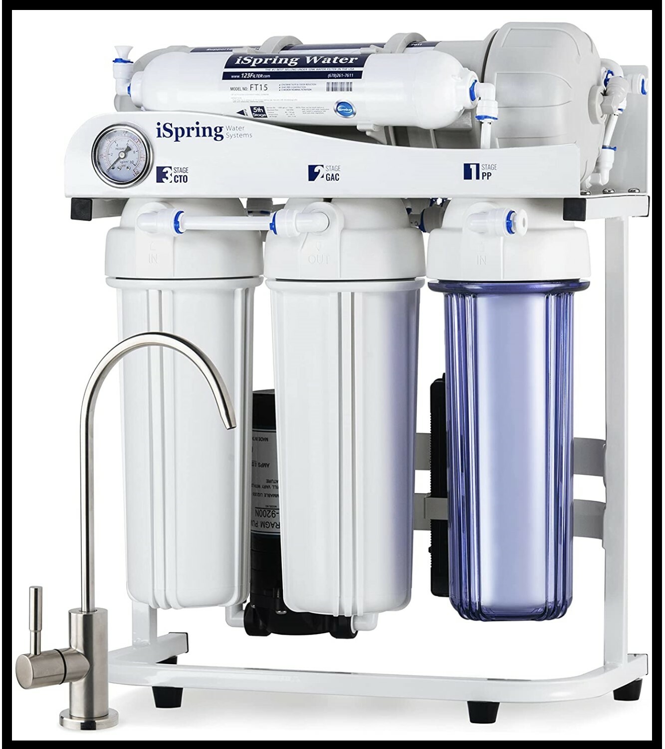 iSpring 500GPD Tankless RO Reverse Osmosis System Drinking Water Filter Purifier