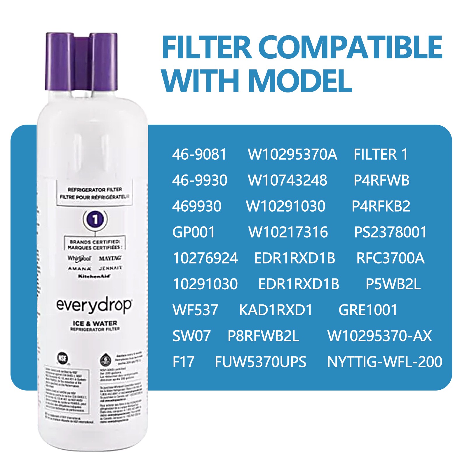 1/2/3/4pk NEW W10295²370A EDR1²RXD1 Filter 1 9081 Refrigerator Ice Replacemen