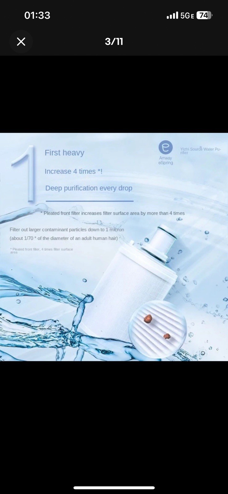 Amway ESpring Replacement Water Filter Purifier Cartridge UV Technology 100186