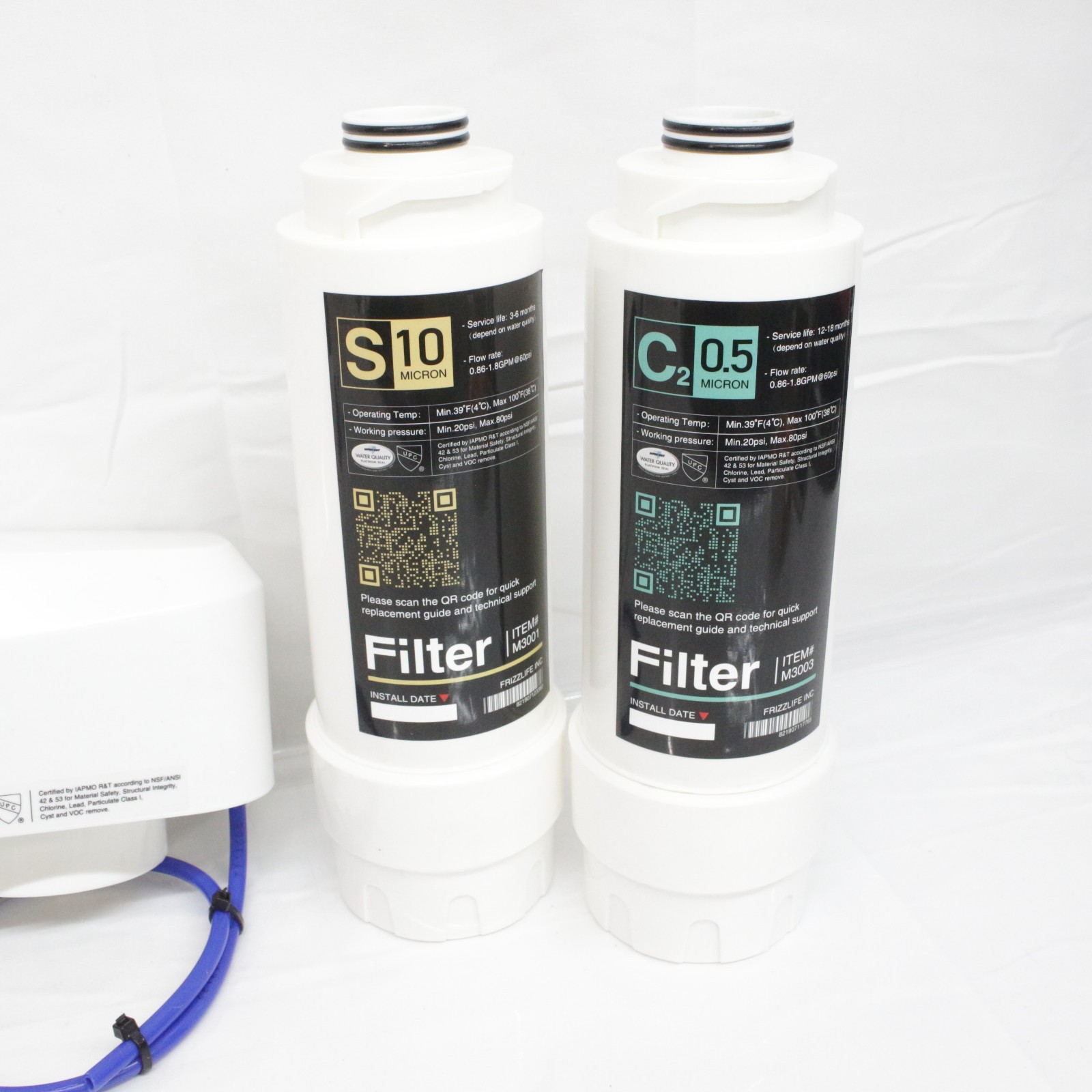 Frizzlife Under Sink Water Filter Base Only SK99, 3-Stage 0.5 Micron