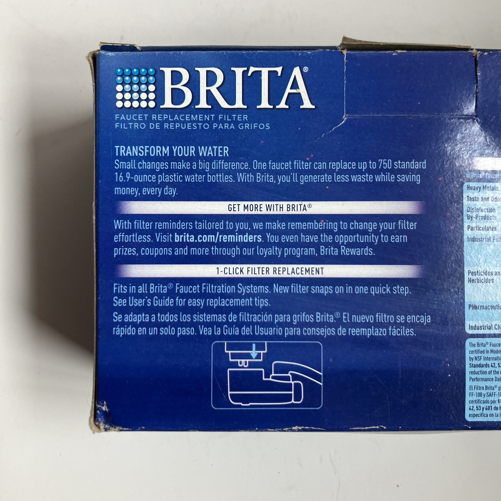 Brita Elite Faucet Replacement Filters 3 Pack Chrome FR-200 Removes 99% Lead
