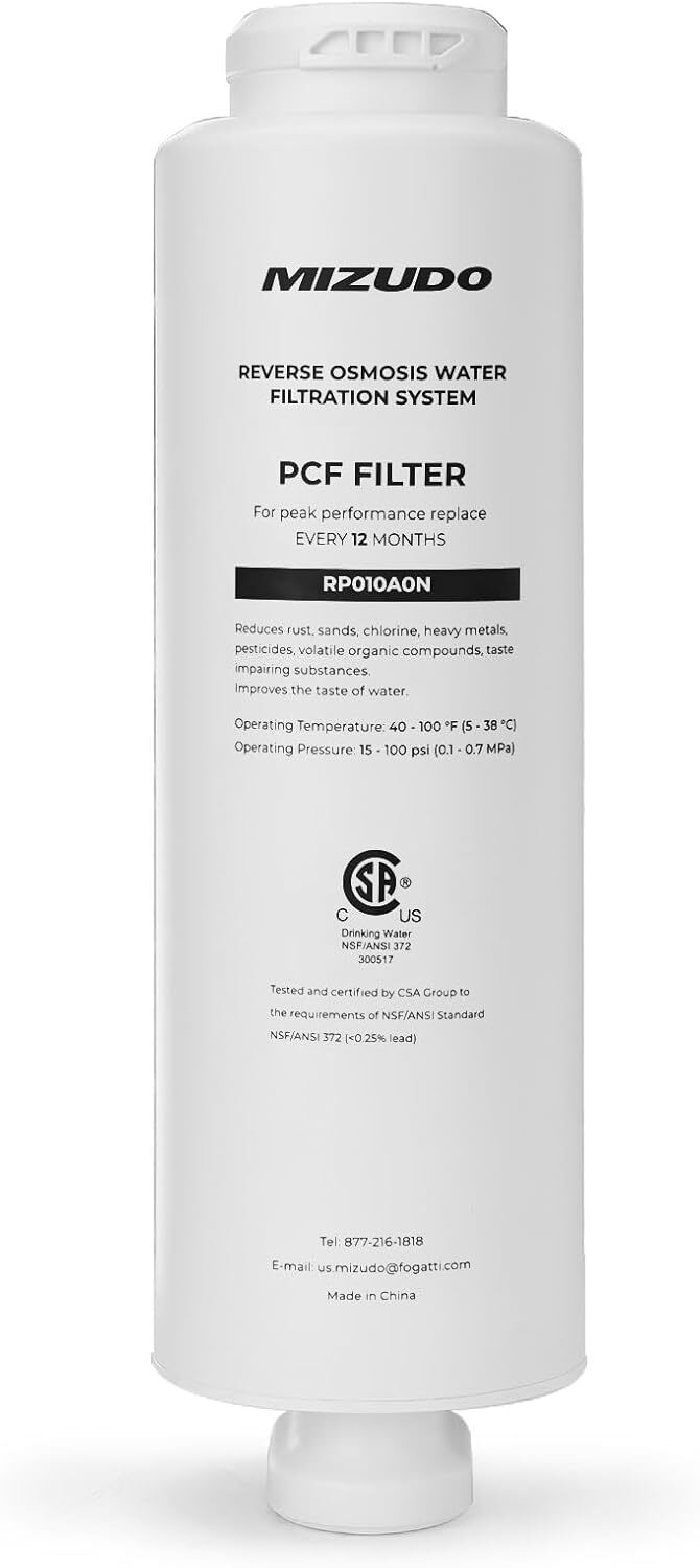 PCF For MIZUDO Reverse Osmosis System 400-1000GPD 8 Stage Under Sink 3:1 PtD
