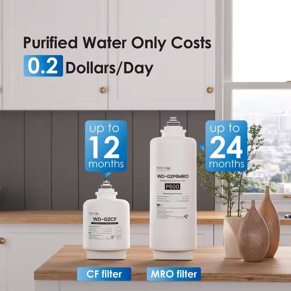 G2P600 Reverse Osmosis System NSF/ANSI 42 and 53 and 58 and 372-Certified Tankle