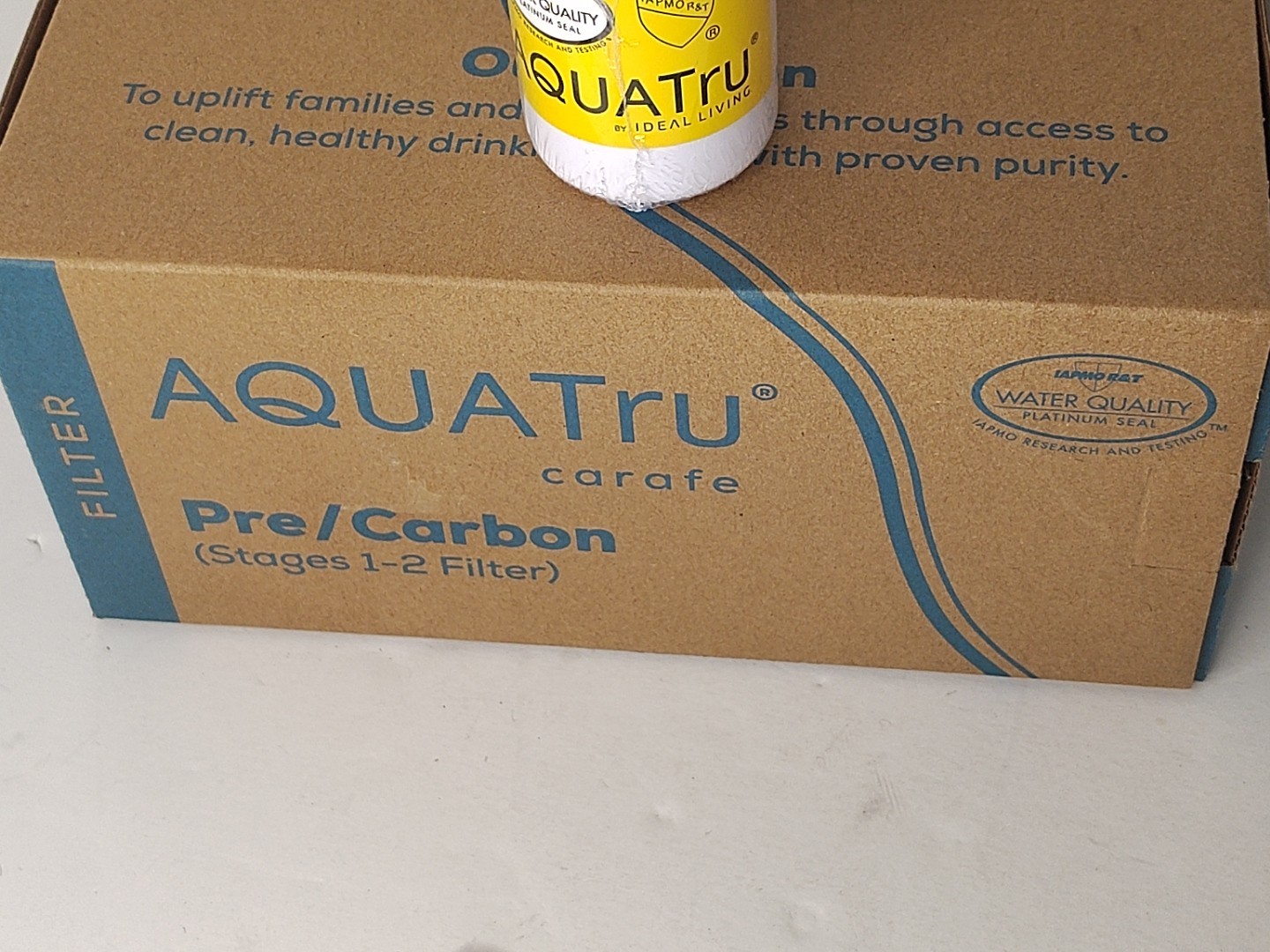 1 SEALED Aquatru Stage 1 & 2 Pre/Carbon Water Filter for Countertop CARAFE AT100