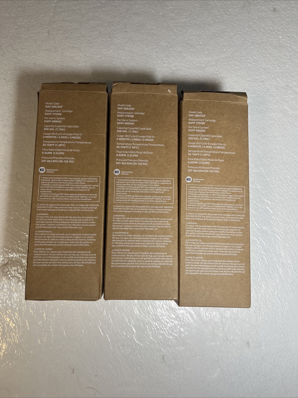 3PACK Genuine Samsung DA97-17376B HAF-QIN/EXP REFRIGERATOR Water Filter US Stock