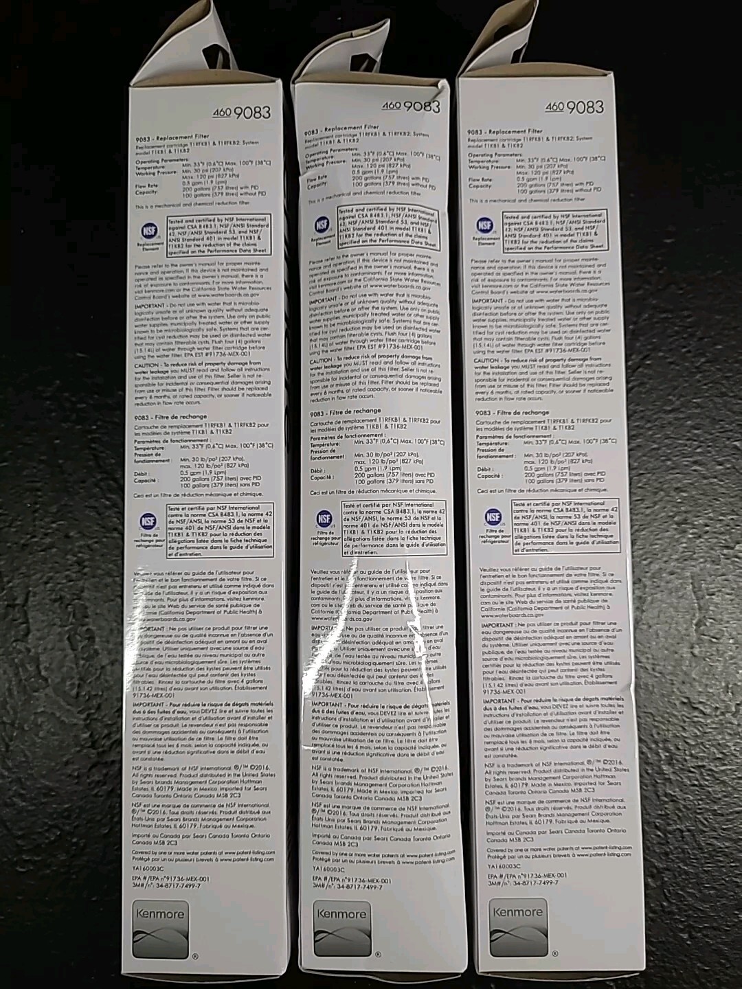 Kenmore Genuine Replacement Refrigerator Water Filter Model 4609083 (3-Pack)