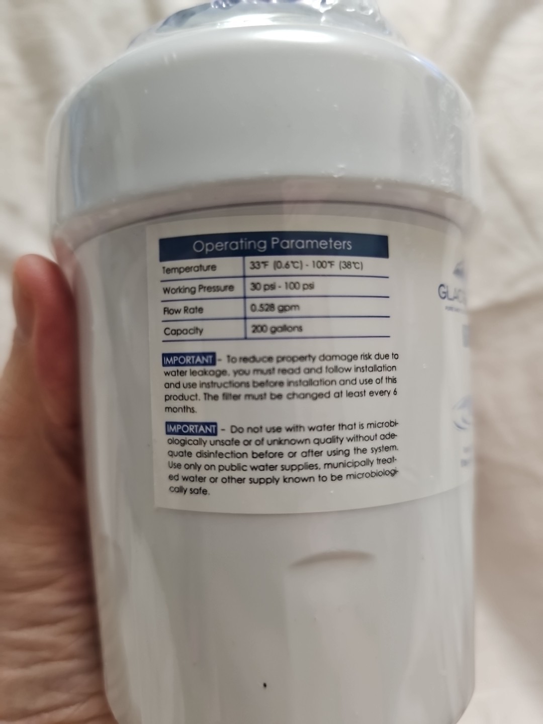 2 GLACIER FRESH GF-MWF Refrigerator Water Filter 200 gallons 30psi – 100psi FB 4