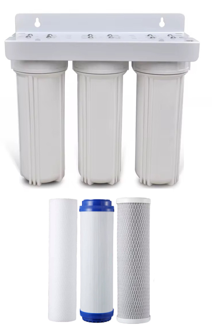 3 Stages Under Sink Drinking Water Filter System Faucet, waterline, fittings