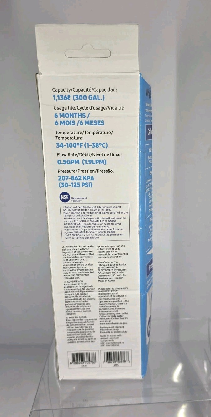 Samsung HAF-CIN/EXP DA29-00020B DA97-08006A-E Refrigerator Water Filter New