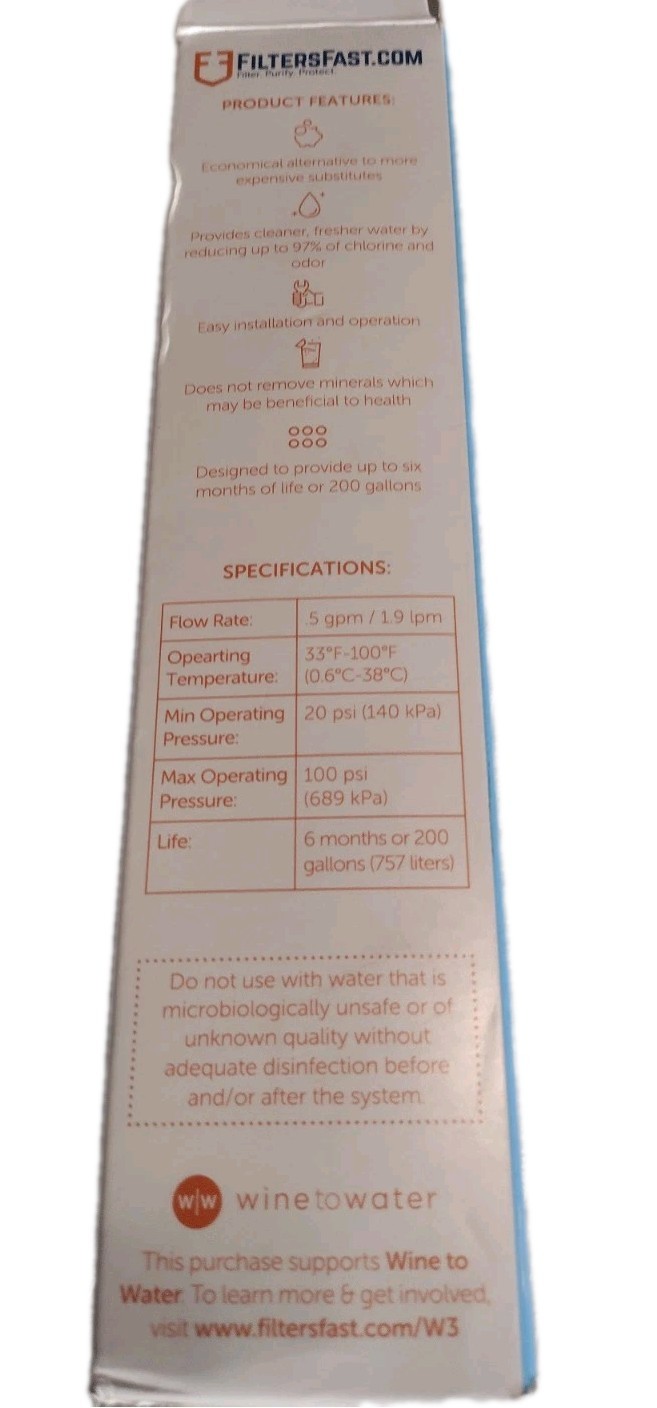 FiltersFast PH21430 refrigerator water filter (compatible with LG LT800P etc.)