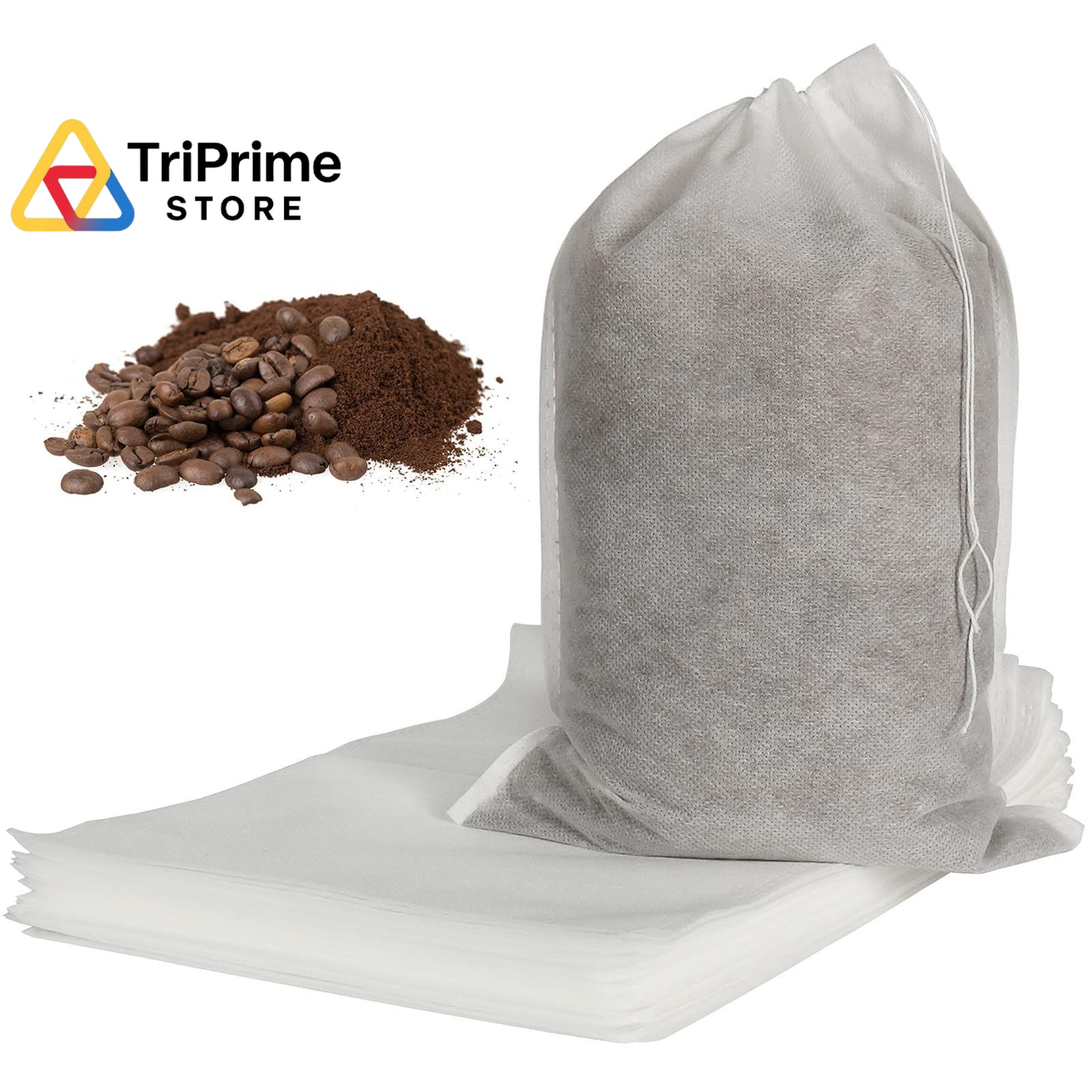 50pcs No Mess Large Cold Brew Bags, 8×12 inch Disposable inch, White