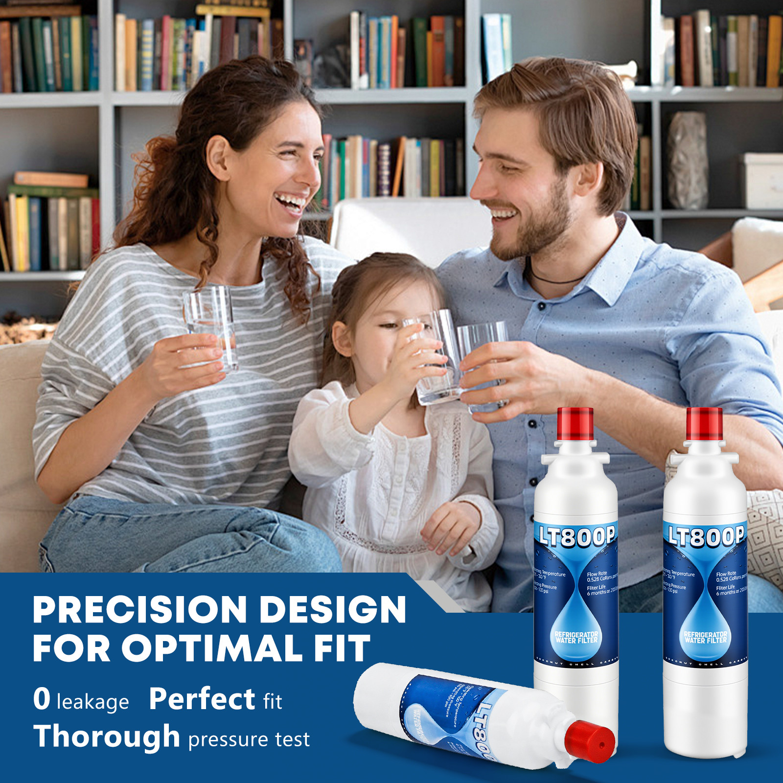 8 Pack ADQ73613401 Refrigerator Water Filter fit for LG LT800P, LT800PC, 46-9490