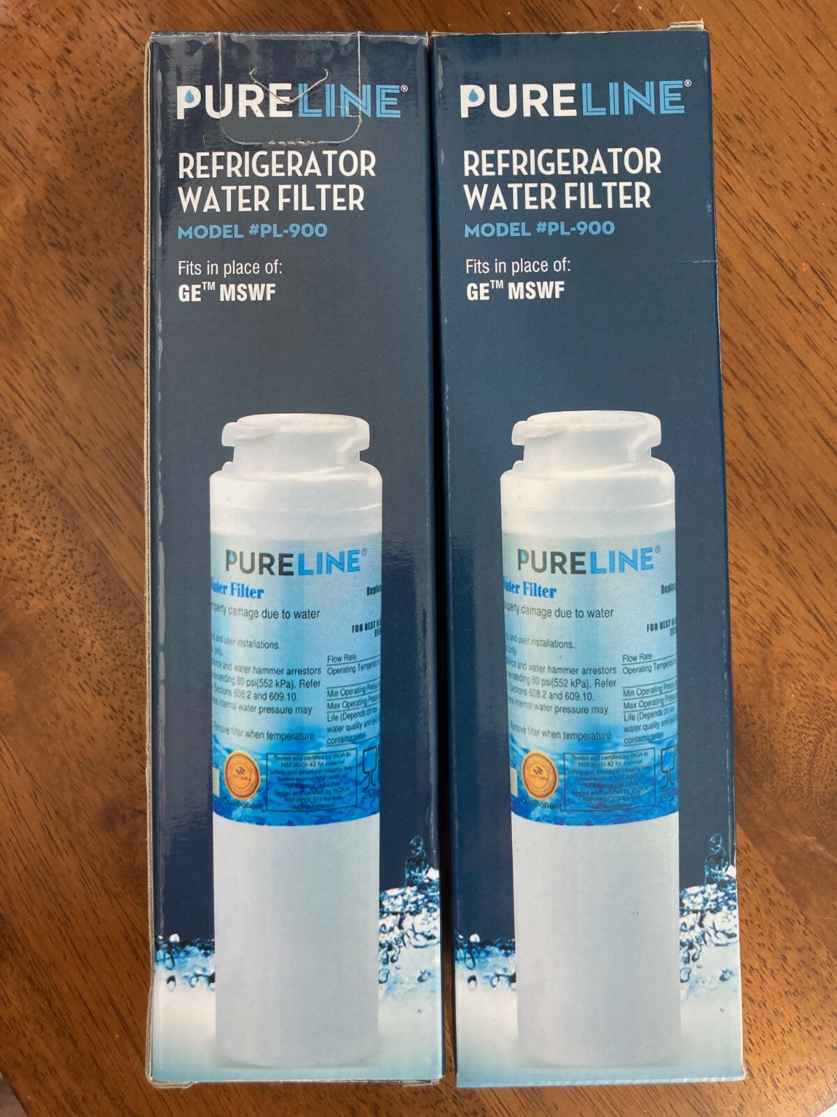 2 NEW PureLine Refrigerator Water Filter PL-900-S Fits GE MSWF