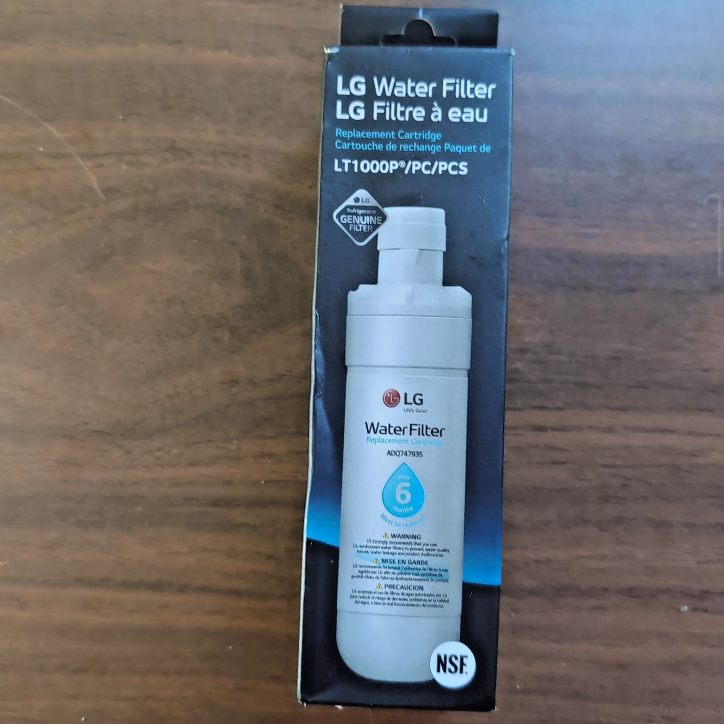 Genuine LG Water Filter Replacement Cartridge LT1000P/PC/PCS – New and Sealed!