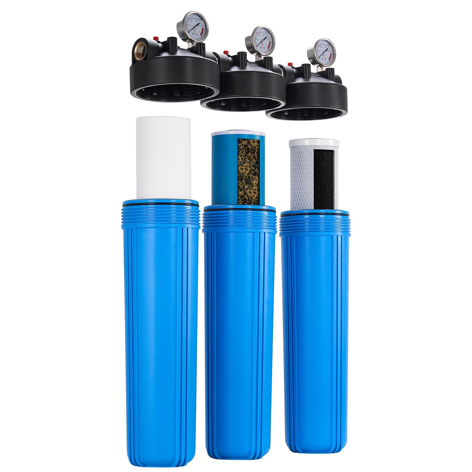 3-Stage Whole House Water Filter System 4.5″ x 20″ KDF Heavy Metal Removal